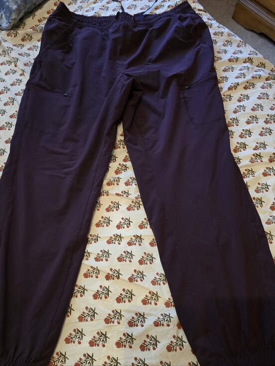 Eddie Bauer Pants - Lined Elastic-Waist Purple Utility Pants
